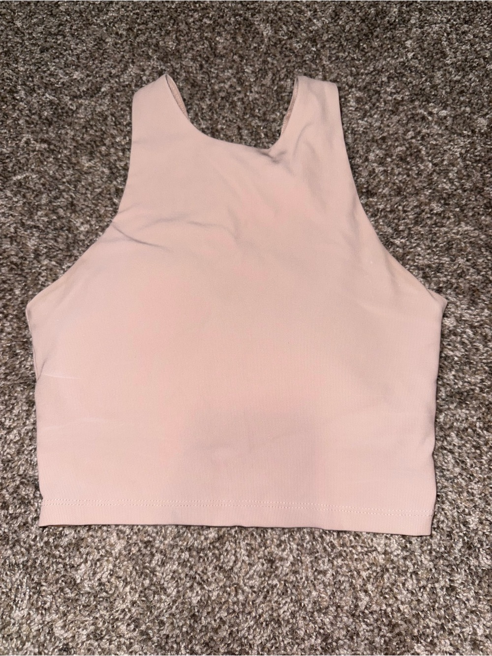 Sleeveless High-Neck Crop Top - Light Blush Pink